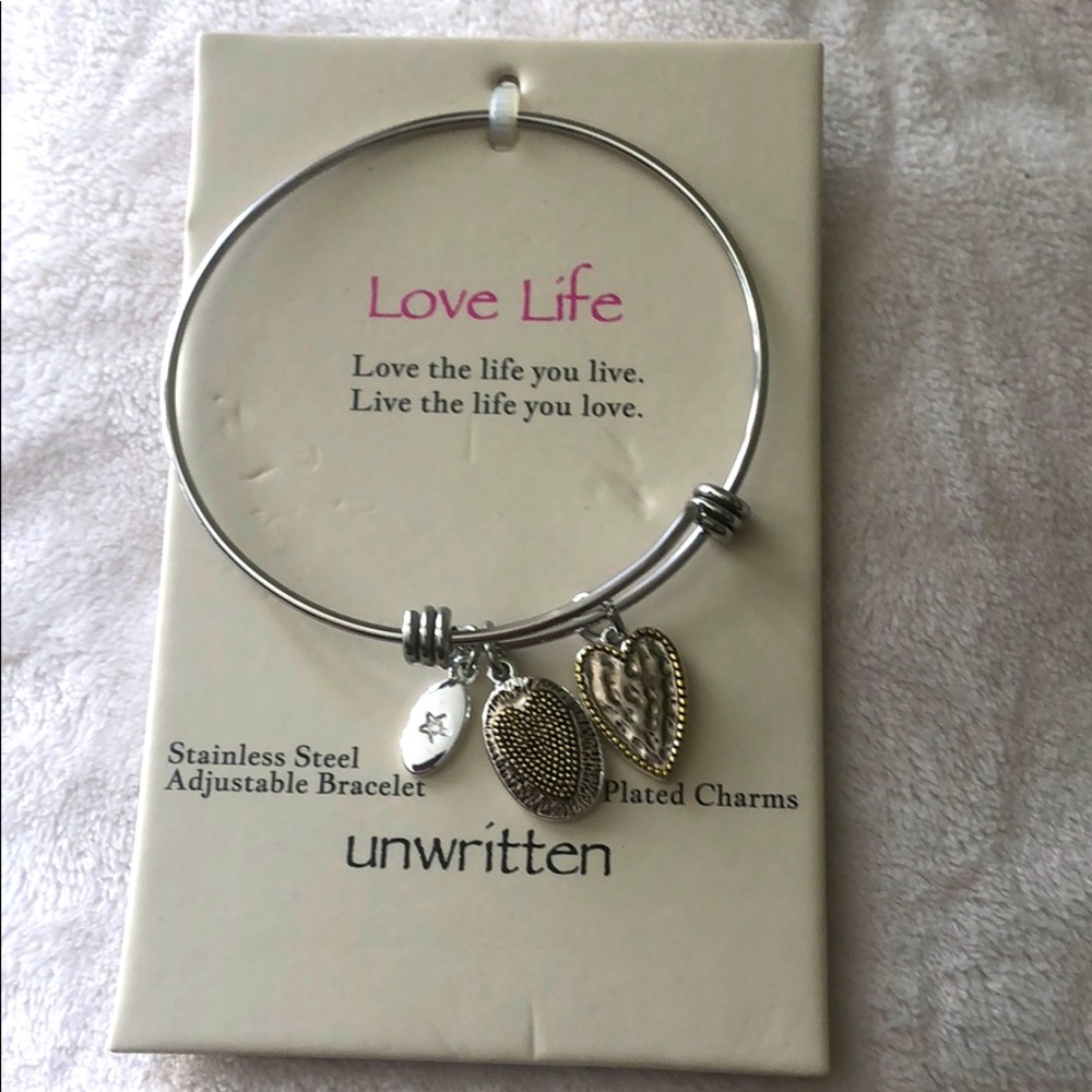 Stainless steel “love life” bracelet NWT